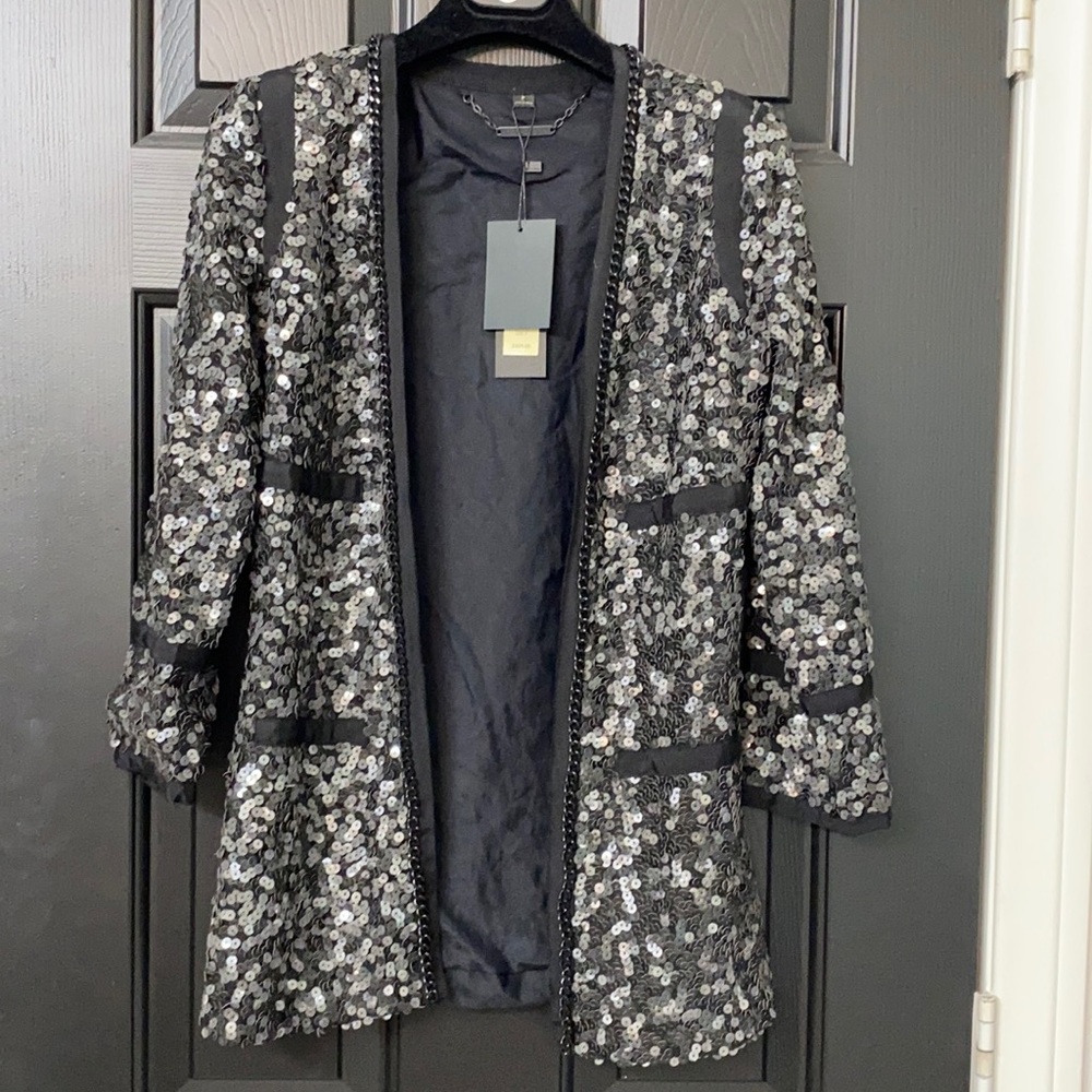 Black and silver sequin jacket